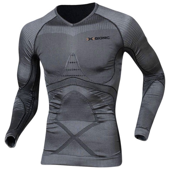 X-Bionic, "Radiactor Men's V Neck Shirt Sz XXL In Grey/Black - Picture 2 of 10